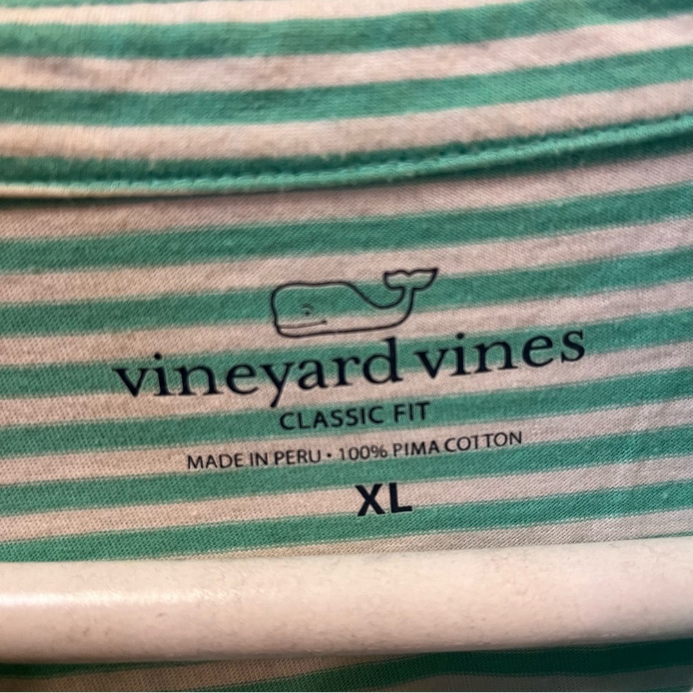 Men’s Vineyard Vines Striped Mint Green Pocket Polo XL - Picture 3 of 6